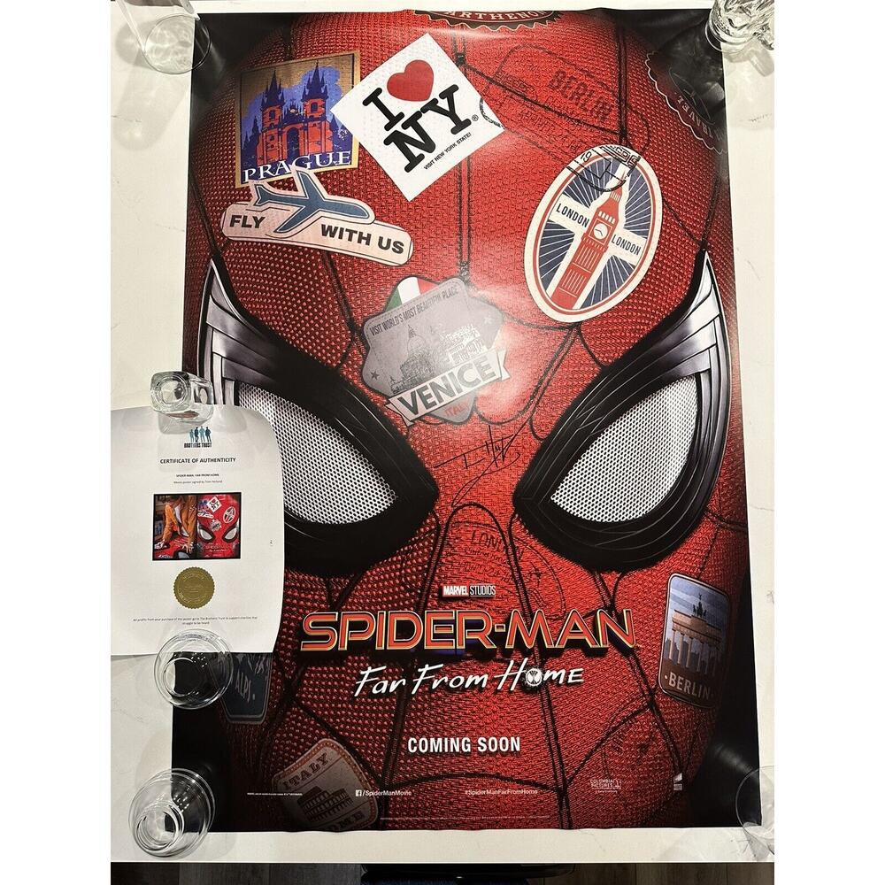 Tom Holland Signed Autograph COA 27x40 Spider-Man Far From Home Sticker Poster 3